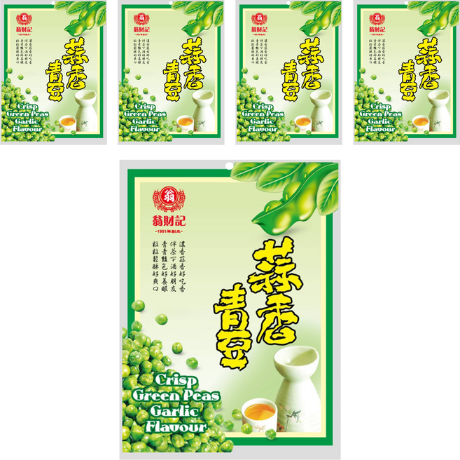 翁財記 蒜香青豆, 200g, 5袋