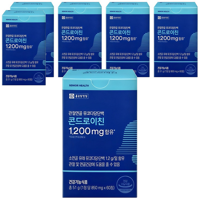 종근당건강 관절연골 뮤코다당단백 콘드로이친, 60정, 6개