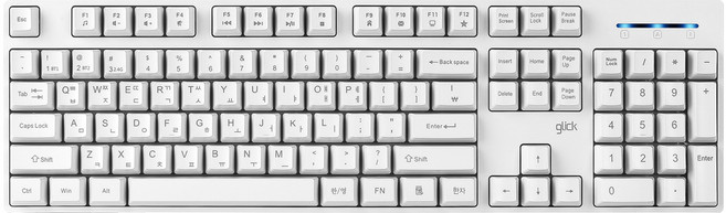 지클릭커 오피스프로 스탠다드 M 저소음 무선 블루투스 키보드, 화이트, WK60, 제조사축