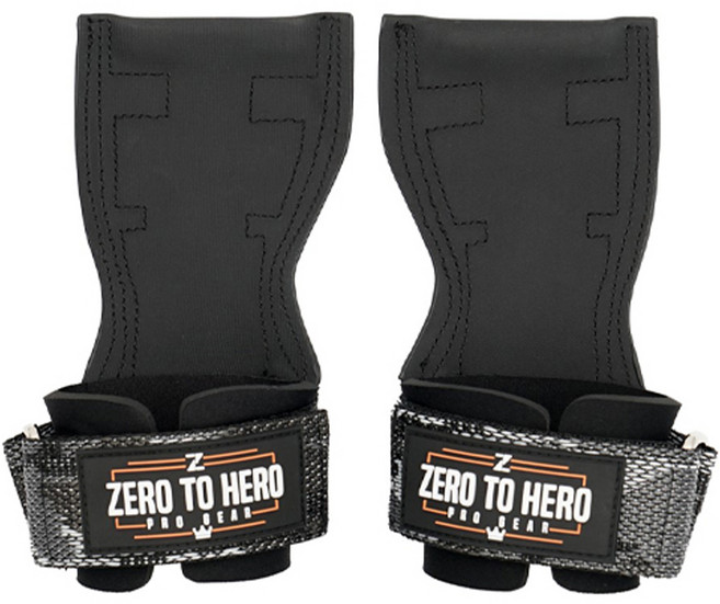 제로투히어로 리프팅 프로 그립 일체형 헬스 스트랩, 1세트, BLACKCAMO
