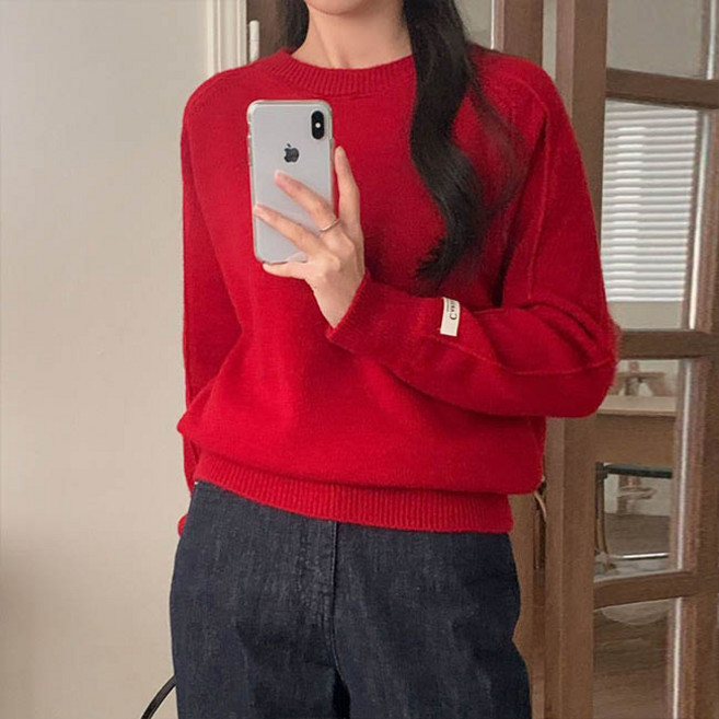 andstyle 女款標籤袖圓領針織套頭衫 261555