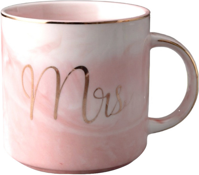 創意大理石陶瓷情侶馬克杯 400ml, 顏色隨機, 1個