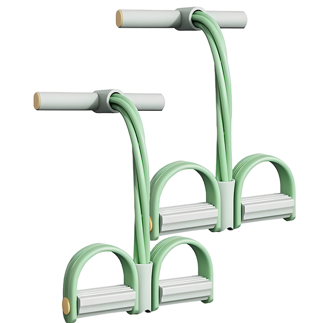 MICHAEL FITNESS 麥克健身 六管腳蹬拉力器, 牛油果綠, 2個