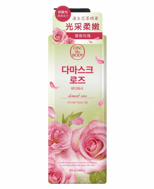 ON THE BODY 花漾香氛沐浴乳 優雅玫瑰, 900g, 1瓶