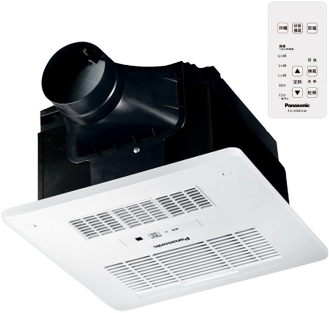 Panasonic DC馬達 陶瓷加熱浴室暖風乾燥機 無線遙控, FV-30BD1W, 白色