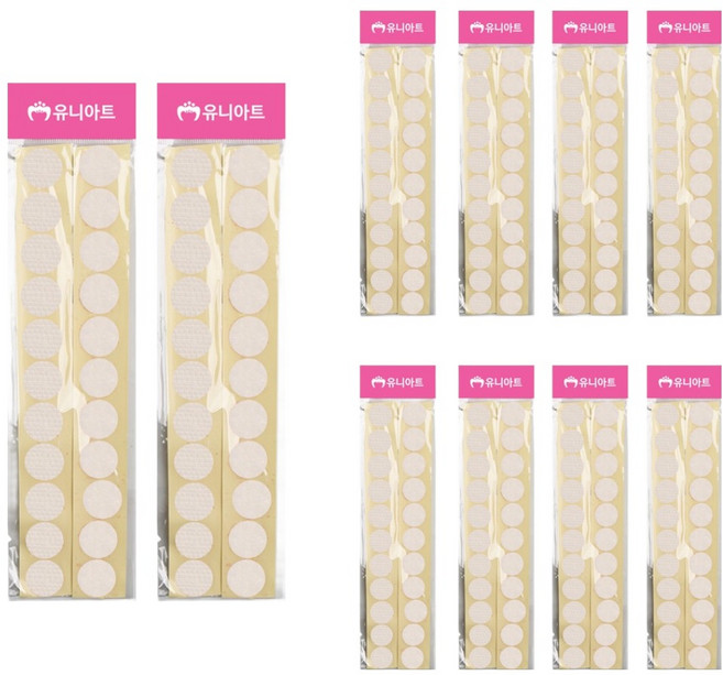 유니아트 원형찍찍이 20mm 흰색, 10개