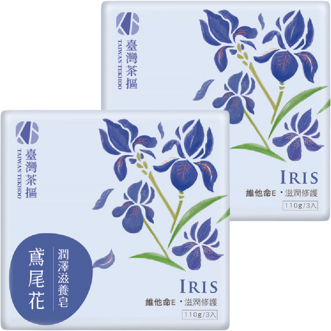 TAIWAN TEKHOO 臺灣茶摳 鳶尾花潤澤滋養皂, 6個, 110g