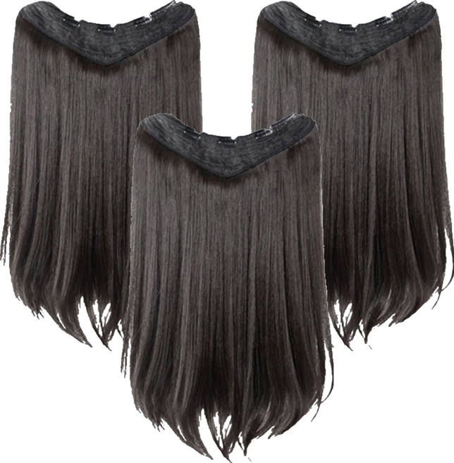 젤루나 긴생머리 셀프 헤어 붙임머리 똑딱이 반가발 HB-01, 1 내추럴블랙, 3개