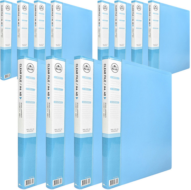 희망사무포인트 리클 클리어 파일 40매, 하늘, 12개