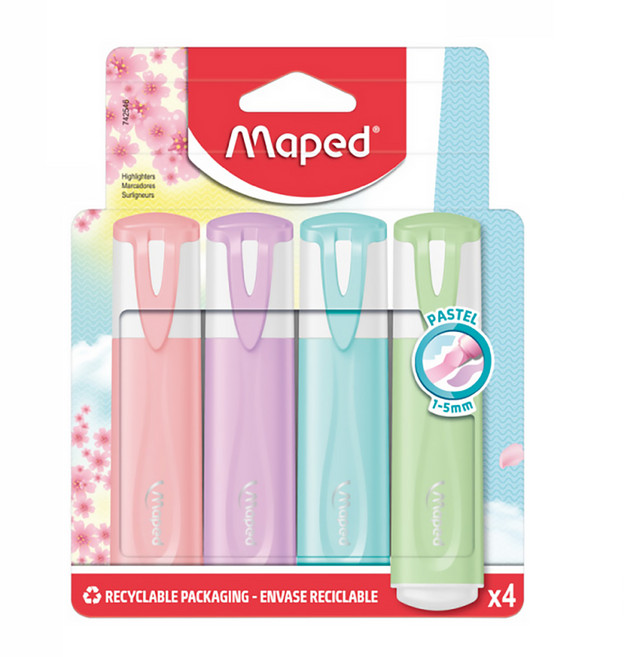 Maped 櫻花學園系列 Pastel螢光筆四色組, 4入