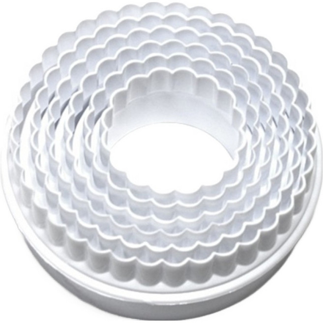 이홈베이킹 비스켓 쿠키커터 주름링 양면 6종 세트, 1세트