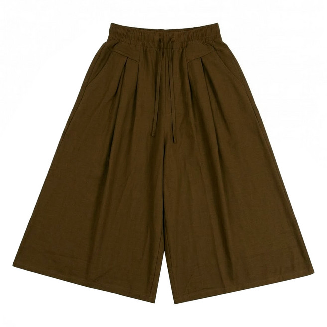 冰絲抽繩闊腿褲裙