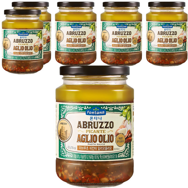 폰타나 아브루초 피칸테 알리오올리오 파스타소스, 430g, 6개
