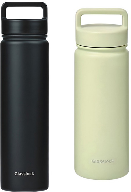 글라스락 스포티 핸들 텀블러 500ml + 700ml, 500ml(페일그린) + 700ml(블랙), 1세트