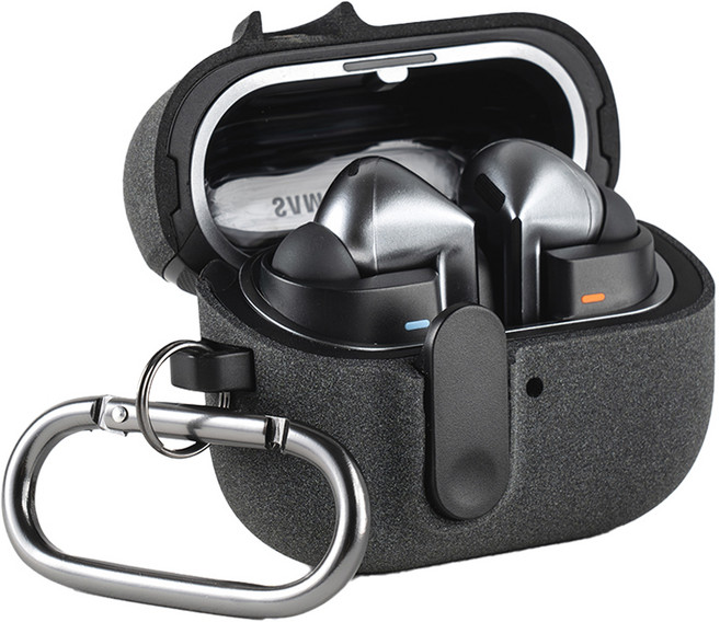 누아트 분실방지 잠금기능 샌드 락 범퍼케이스, 갤럭시버즈3/버즈3프로/버즈3FE, 그레이, 1개