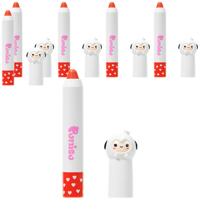 뿌띠슈 버터 립크레용 05 코코체리, 딸기향, 2.5g, 6개