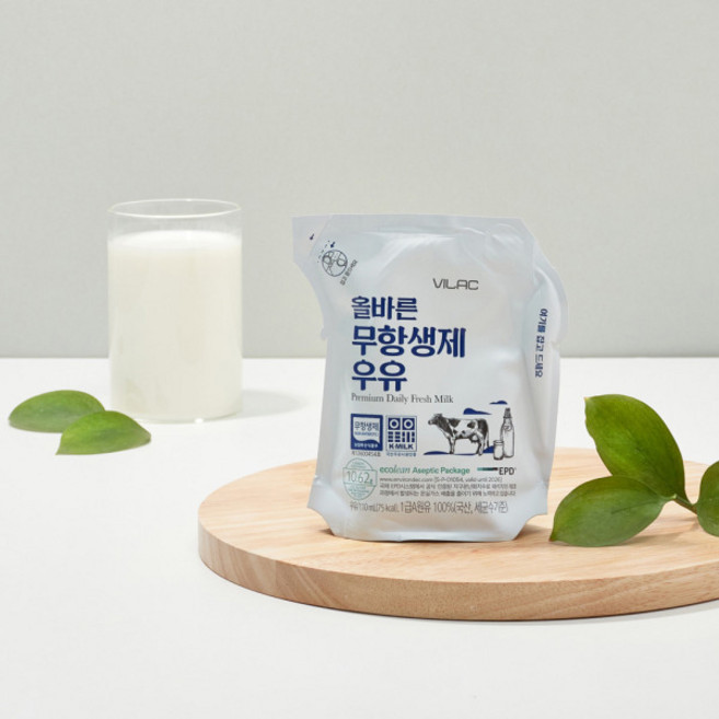 비락 올바른 무항생제 우유, 110ml, 18개