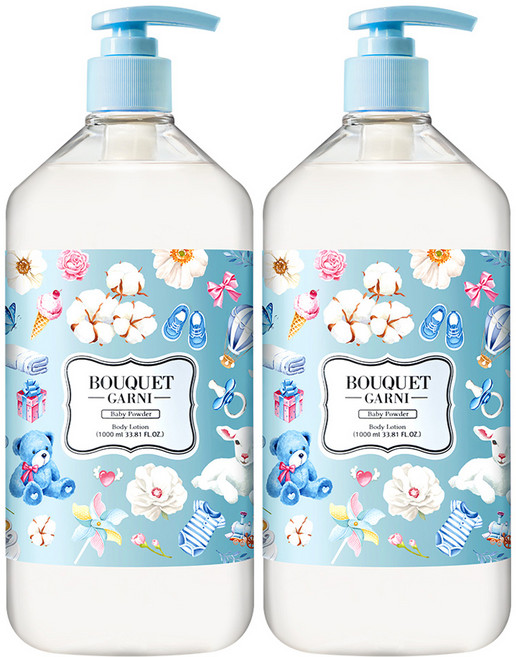 부케가르니 바디로션 베이비파우더, 1L, 2개