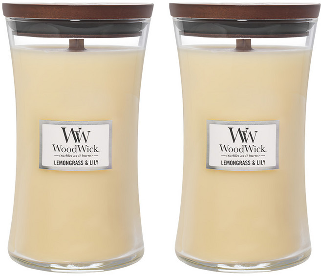 Woodwick 香氛蠟燭, Lemongrass+Lily, 609.5g, 2件