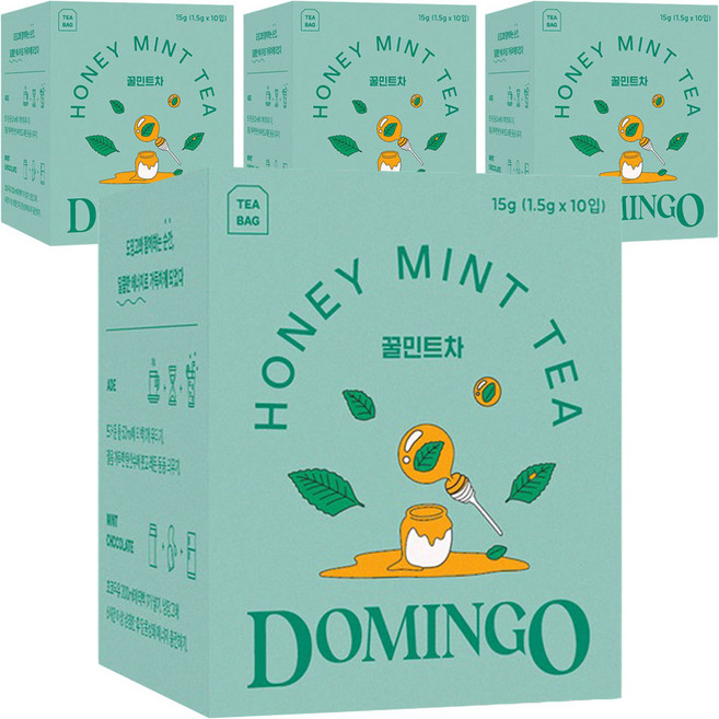 도밍고 꿀 민트차, 1.5g, 10개입, 4개