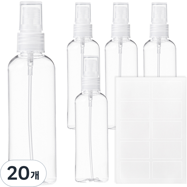 코멧 스프레이 용기 100ml, 투명, 20개