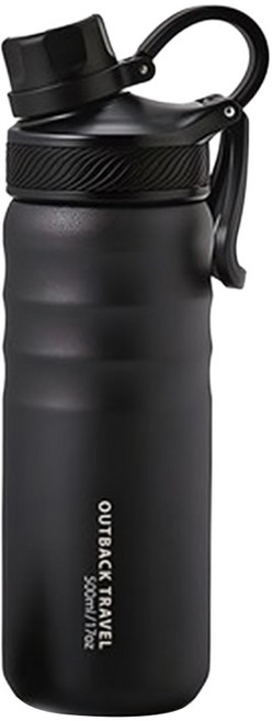 OSLO Outback 不鏽鋼旅行保溫瓶, 黑色, 500ml, 1個