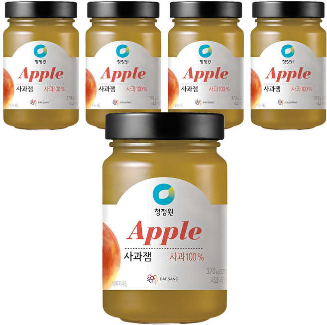 청정원 사과잼, 370g, 5개