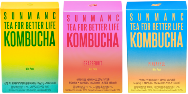 선망 콤부차 체험팩 레몬 + 자몽 + 파인애플 세트, 5g, 10개입, 3개