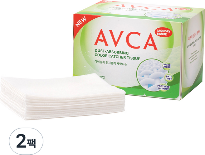 아브카 이염방지 먼지흡착 세탁티슈, 100매, 2팩
