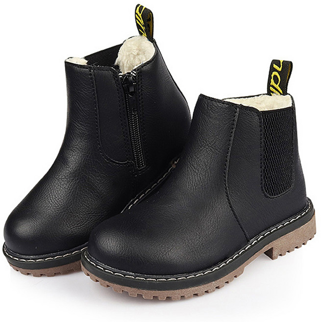 페이퍼플레인키즈 아동용 퍼 앵클 부츠