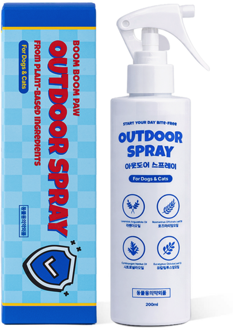 붐붐포 강아지 아웃도어 산책 스프레이, 혼합색상, 200ml, 1개