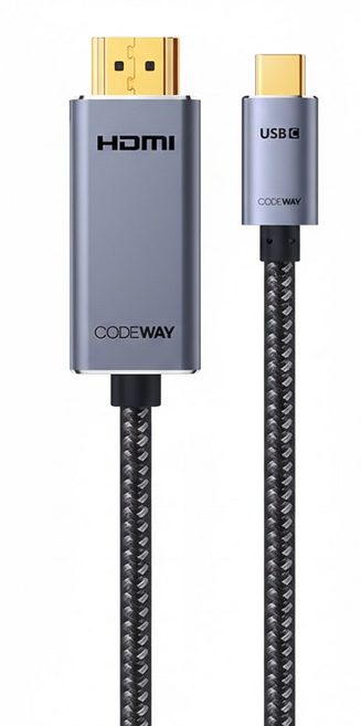 CODEWAY Type-C To HDMI 30Hz 4K影音傳輸線, 黑色, 1條, 2m