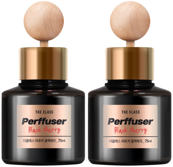 더클래스 퍼퓨저 차량용 방향제 75ml 본품, 블랙체리, 2개