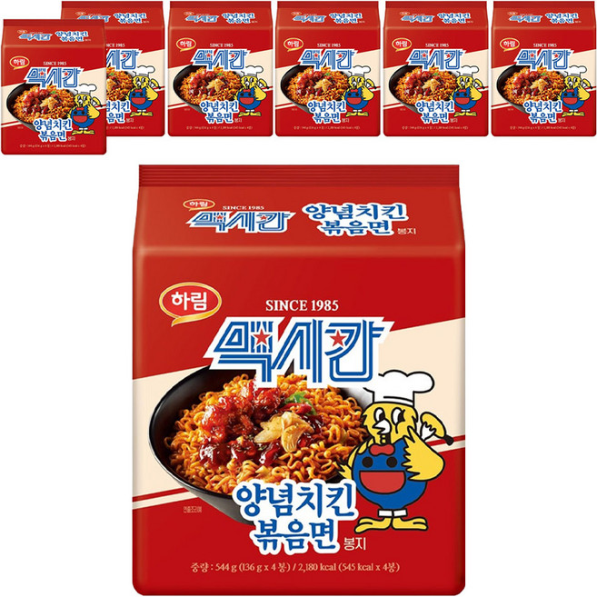 하림 맥시칸 양념치킨 볶음면 봉지 136g, 28개