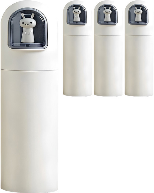 더자카 캡슐토끼 휴대용 칫솔케이스, 화이트, 4개