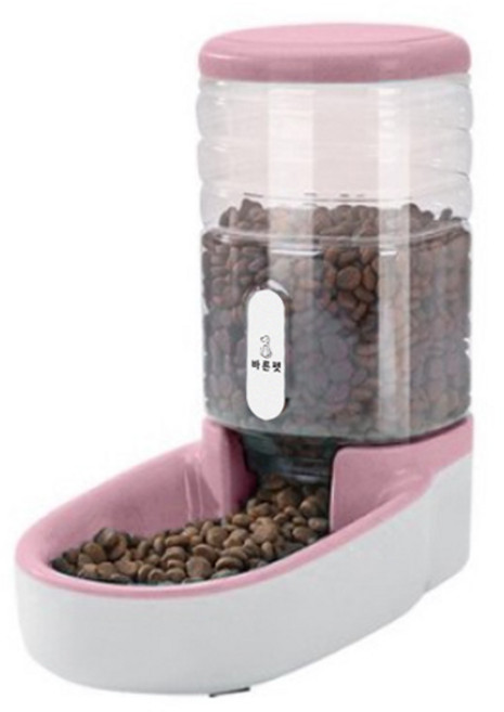 바른펫 반려동물 자동급식기, 핑크, 1개
