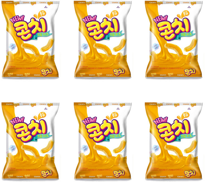 크라운 콘치 치즈크림, 66g, 6개