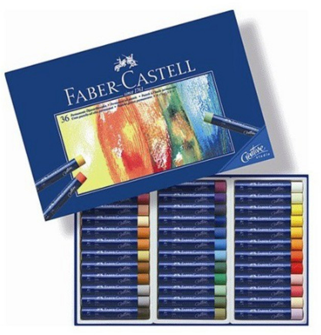 FABER-CASTELL 輝柏 創意工坊油性粉彩條 36色, 1盒