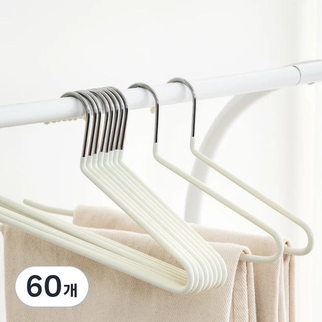 제이밀 슬림 바지 걸이, 크림, 60개 - 쿠팡