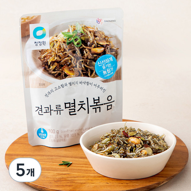 청정원 견과류 멸치볶음, 100g, 5개