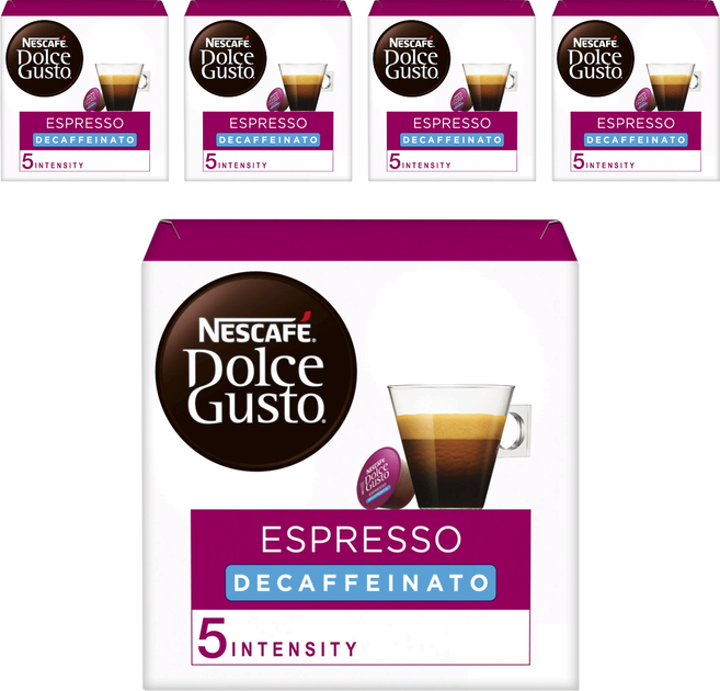NESCAFE 雀巢咖啡 Dolce Gusto 多趣酷思 義式濃縮咖啡膠囊 低咖啡因, 5.5g, 16個裝, 5組