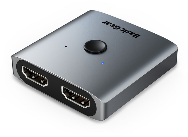 베이직기어 4K 60hz HDMI 양방향 분배기, 실버그레이, 1개