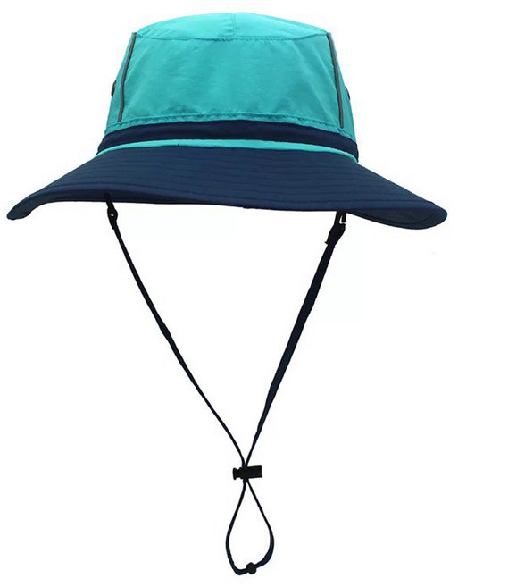情侶款戶外涼感防曬登山帽 UPF50+ 遮蔽率≥99.9%, 藍邊天藍