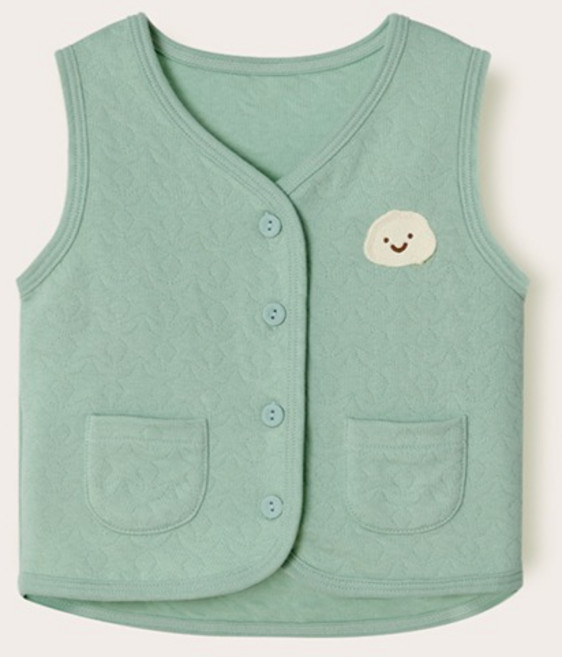 유니프랜드 별사탕 삼중지 보온 면 반조끼