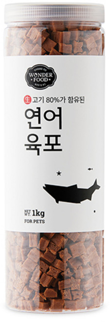 원더푸드 강아지 고기가득 담은 져키, 연어, 1kg, 1개