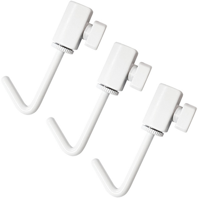 선반나라 벽면 레일 후크, 화이트, 3개