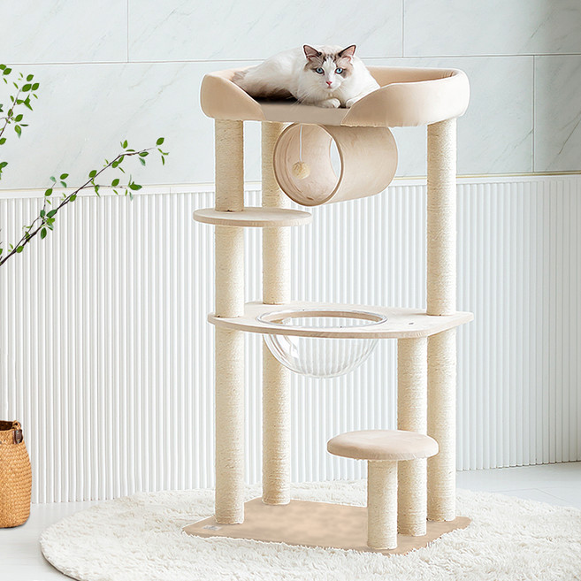 레토 프리미엄 고양이 놀이터 캣타워 LCG-CT01, 화이트, 1개
