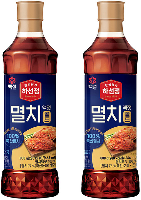 하선정 멸치액젓 골드, 800g, 2개
