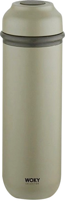 WOKY 沃廚 台灣公司貨 輕量隨行陶瓷保溫瓶, 墨綠色, 400ml, 1個