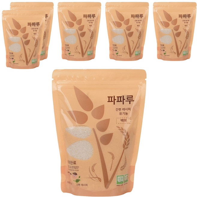 파파루 간편레시피 유기농 쌀가루 백미 굵은입자 이유식 후기, 400g, 6개
